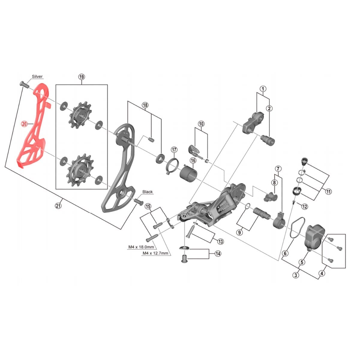 SHIMANO DEORE LX #RD-M563 Deragliatore posteriore a gabbia lunga dal