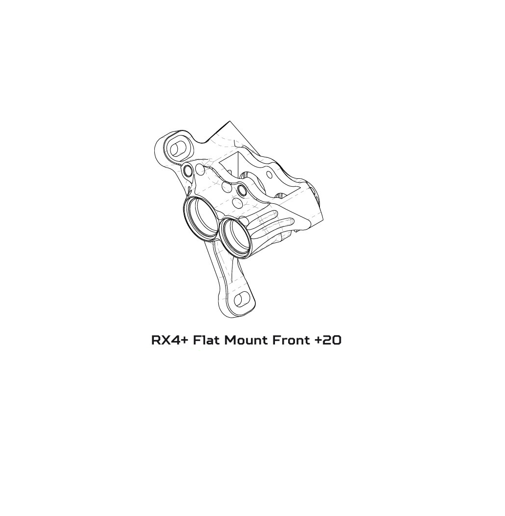 Hope RX4 Pinza Freno - Flat Mount 20mm - Posteriore - DOT - orange