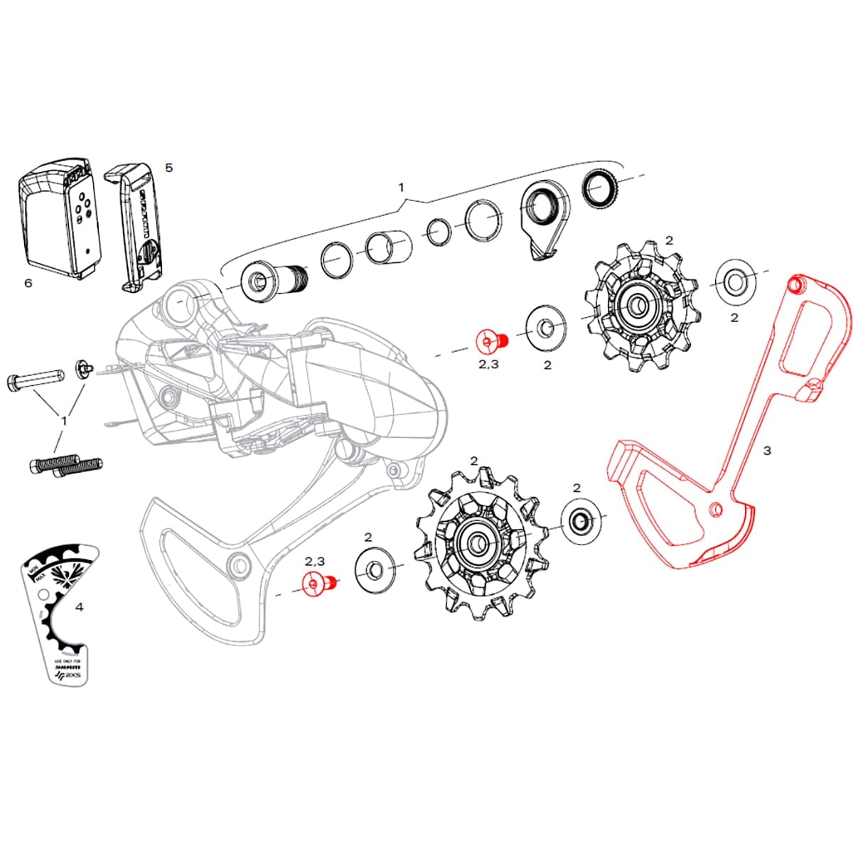 kit viti di fissaggio e bullone per cambio x01 eagle SRAM cambio kit viti di fissaggio e bullone per cambio x01 eagle SRAM cambio