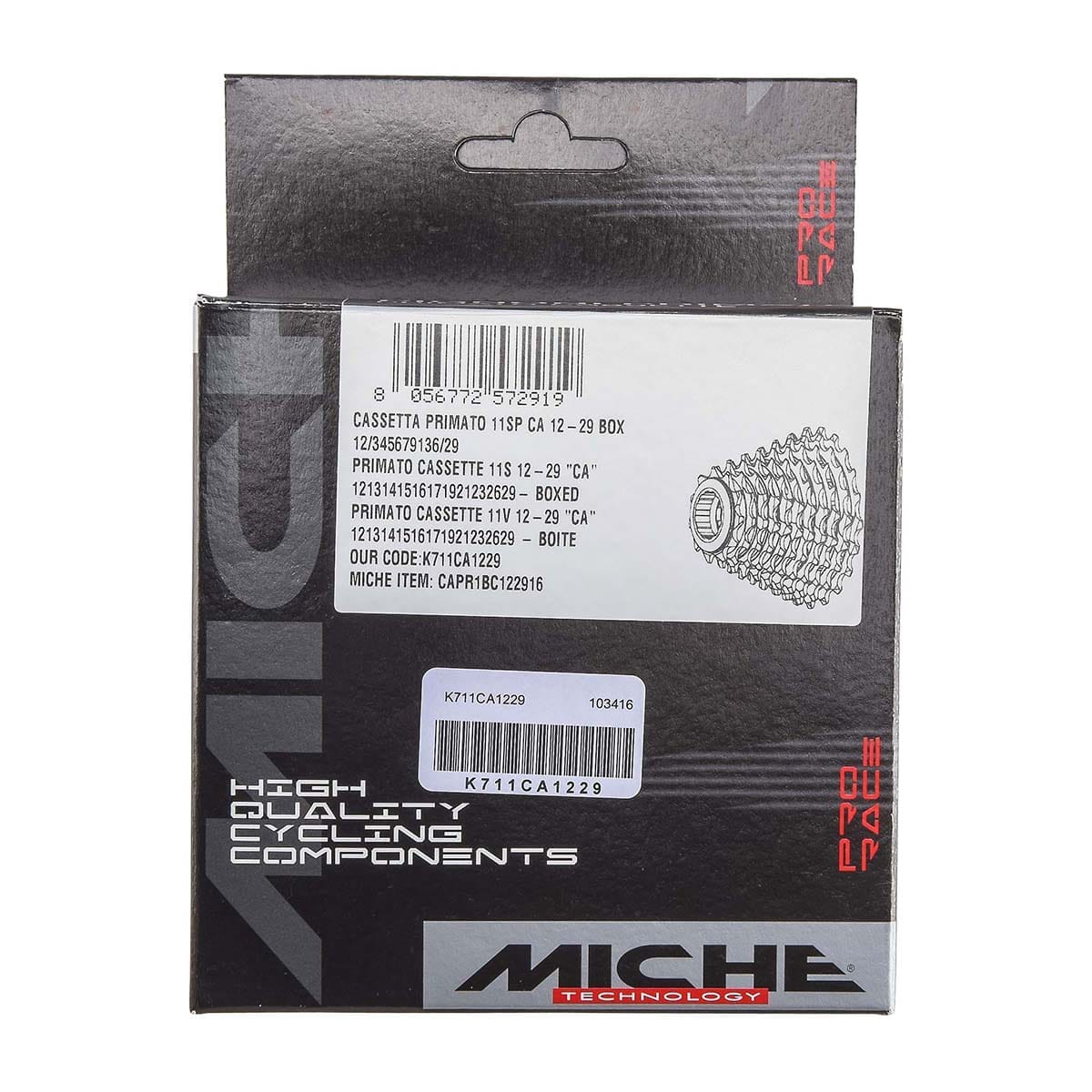 Pacco pignoni Miche PRIMATO LIGHT 11 velocità 13-32 denti Shimano Pacco pignoni Miche PRIMATO LIGHT 11 velocità 13-32 denti Shimano