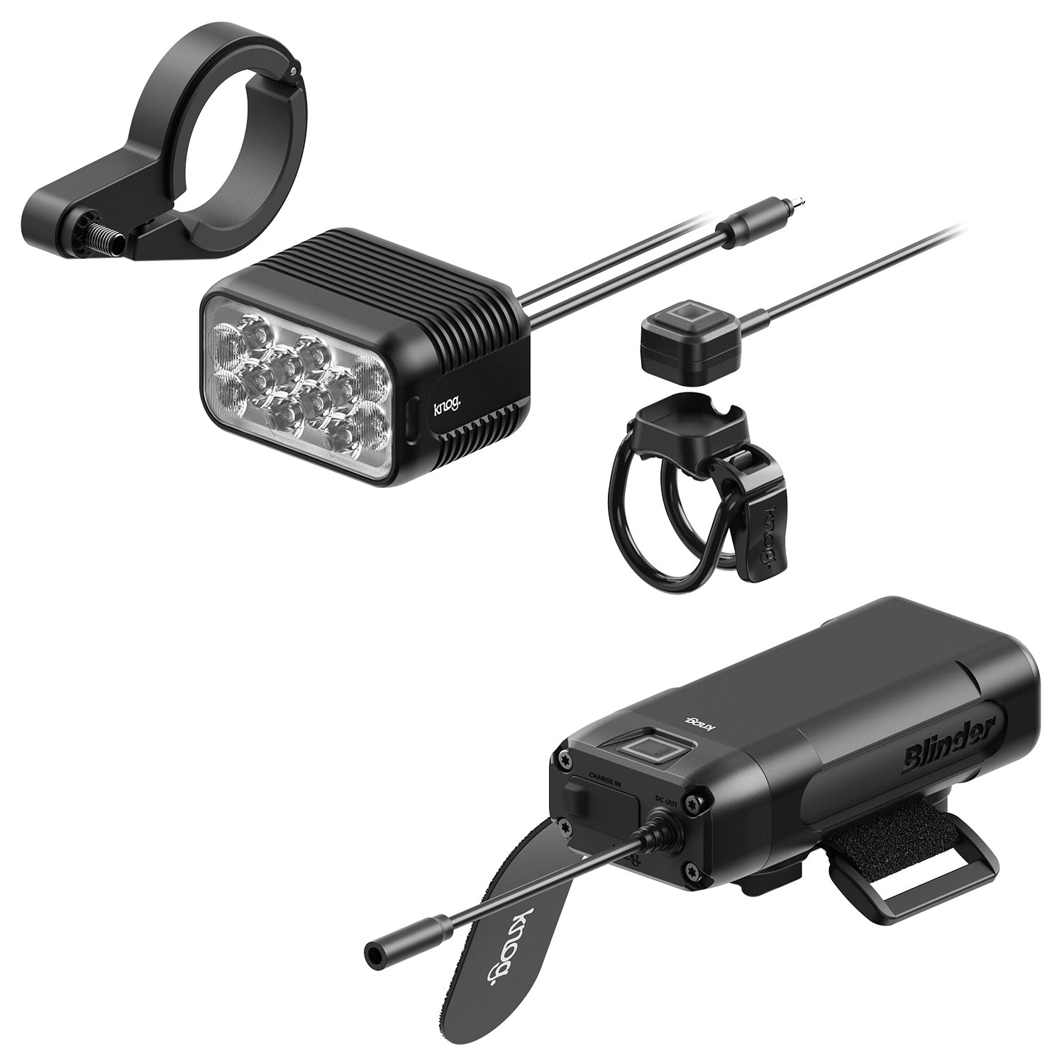 Knog Blinder Square Coppia di potenti luci per biciclette ricaricabili Knog Blinder Square Coppia di potenti luci per biciclette ricaricabili